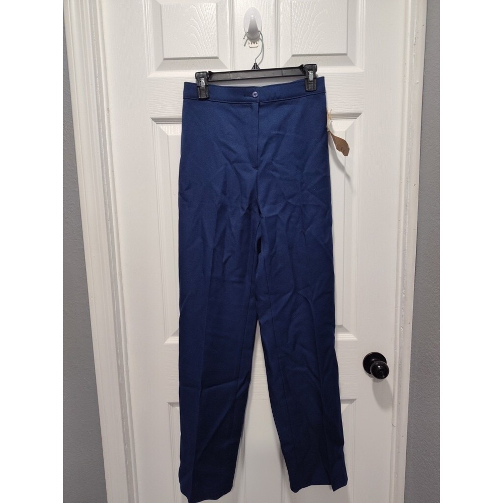 NWT VTG 80's Mervyn's BENDING EASY Size 12 Short Blue‎ HEAVY POLYESTER PANTS USA